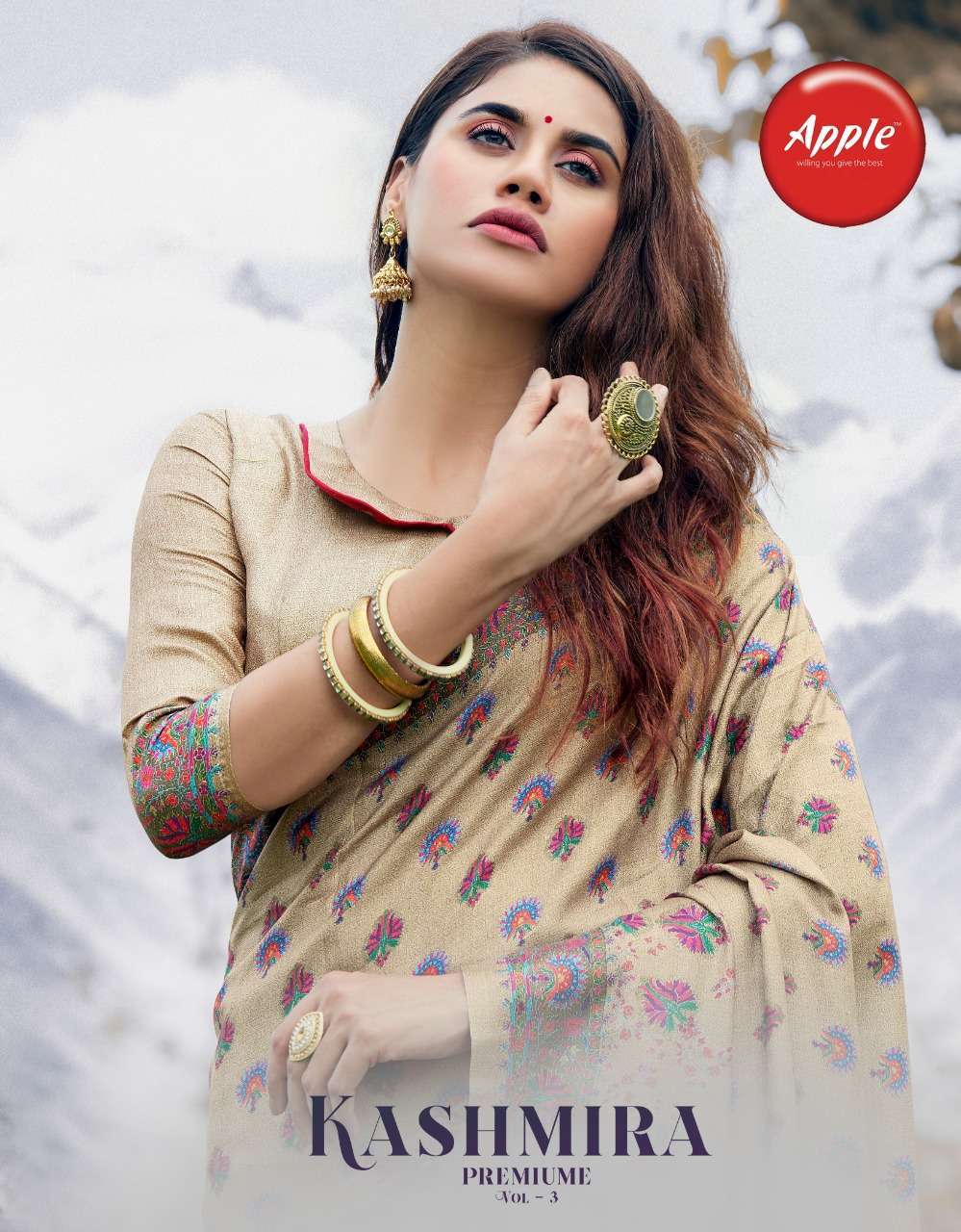 Apple Kashmira Premium Vol 3 Digital Print Pashmina Silk Saree Collection Wholesaler