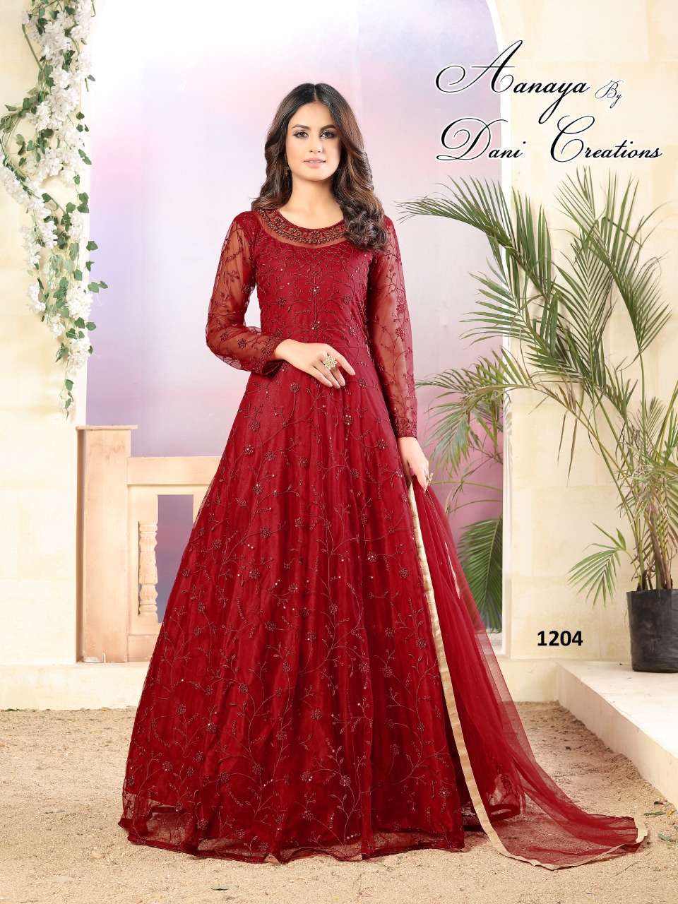 Function Wear Designer Long Anarkali Gown | Party Fusion Fashion Dress