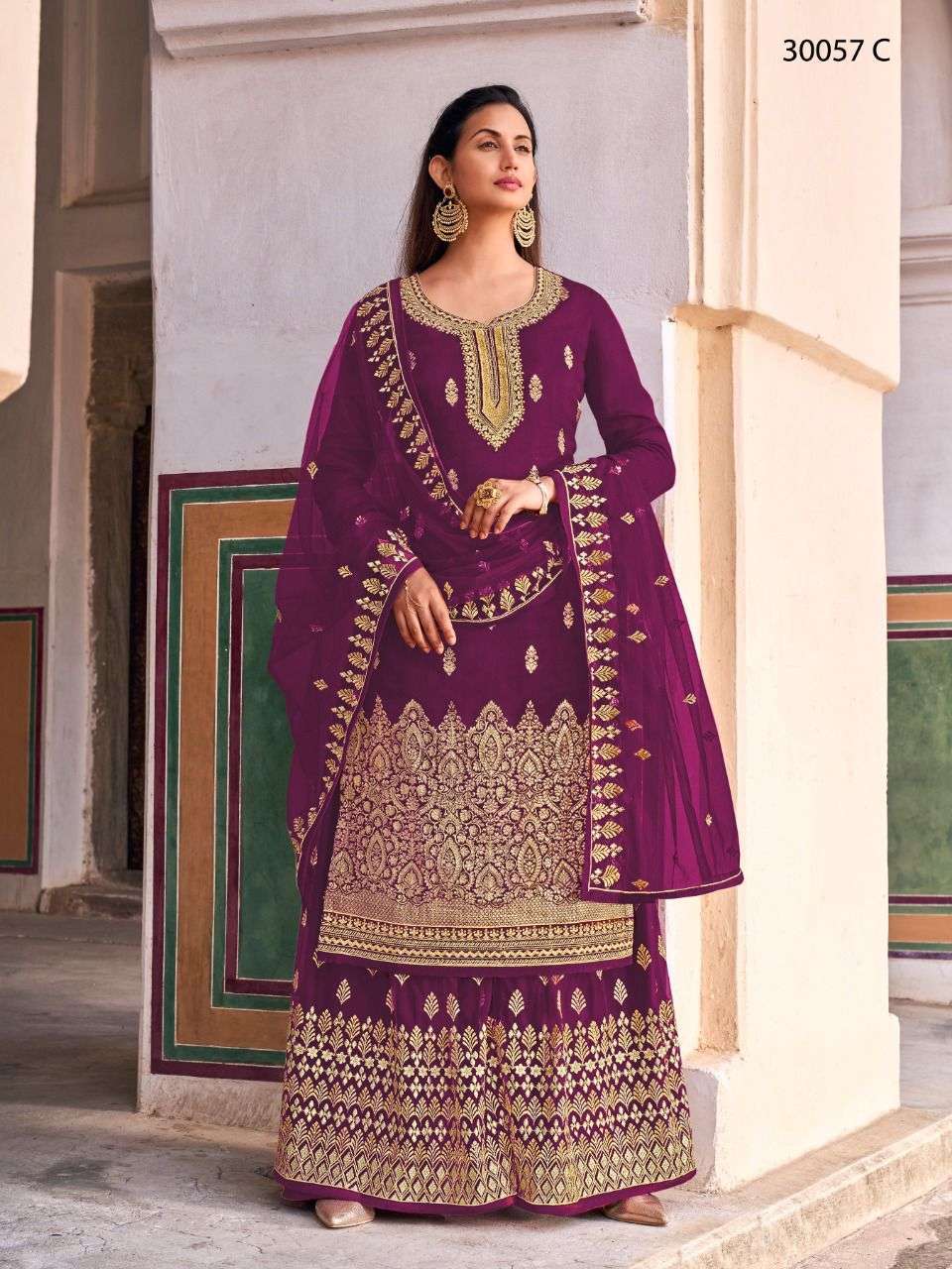 Sanjay Textile 30057 Colors Party Wear Plazzo Style Dress Collection Wholesaler