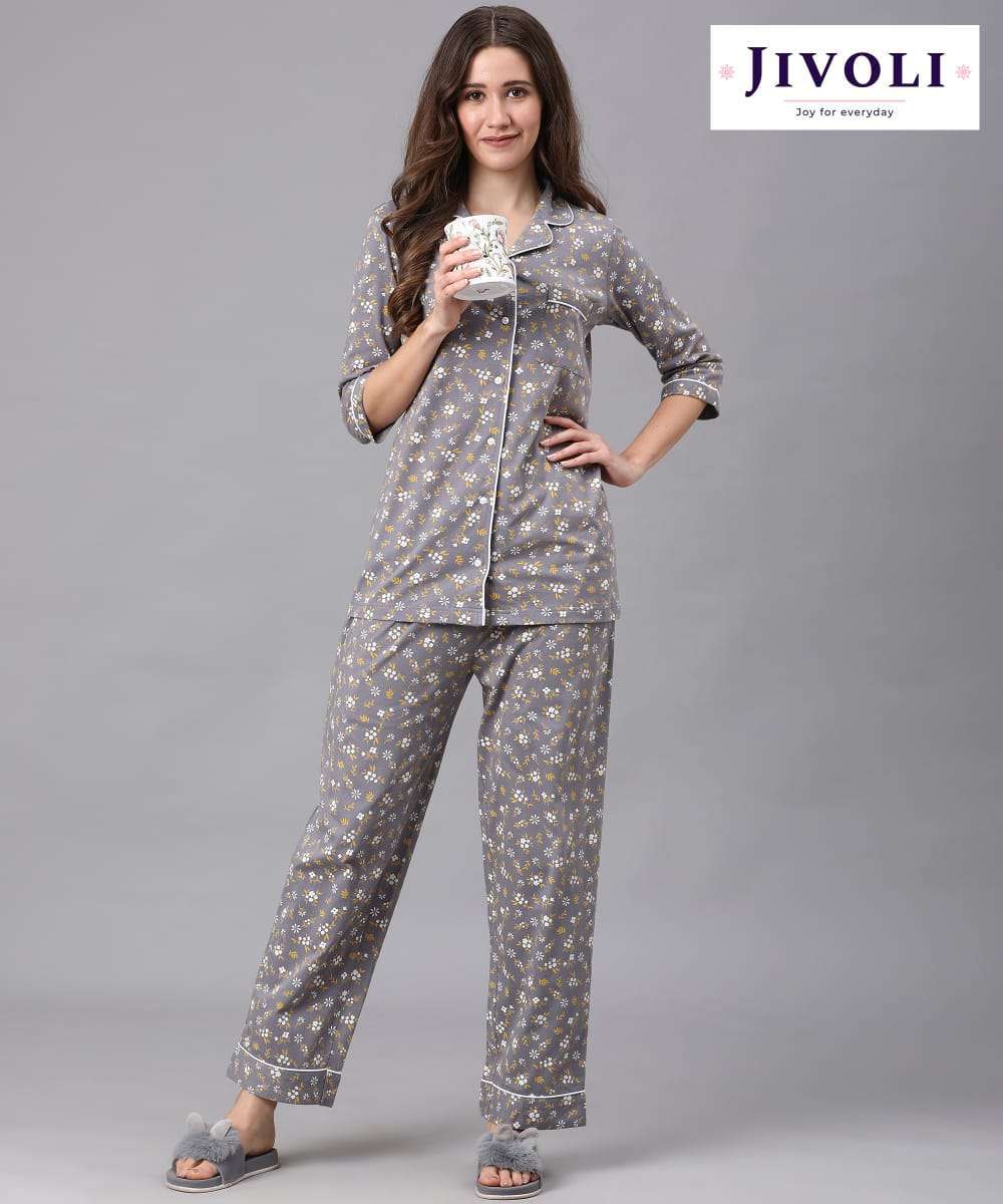 Buy Cotton Floral Printed Night Suit set of Shirt & Pyjama trouser for  Women at Secret Wish | 491271
