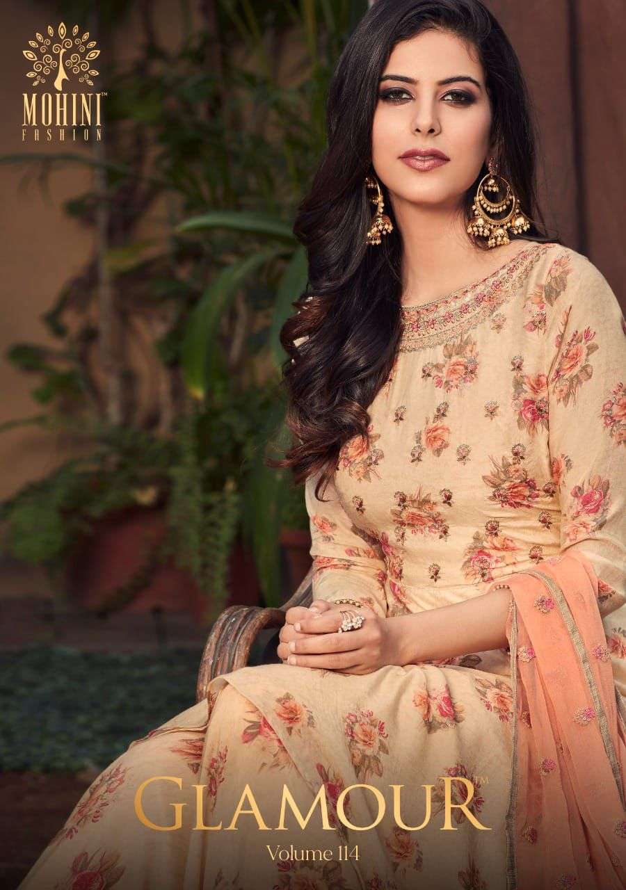 Mohini Glamour Vol 114 Designer Muslin Sharara Suit Collection Wholesaler