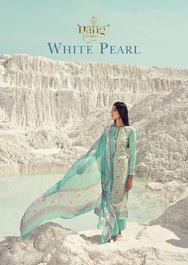 Rang Fashion White Pearl Designer Cotton Salwar Suit New Collection in surat