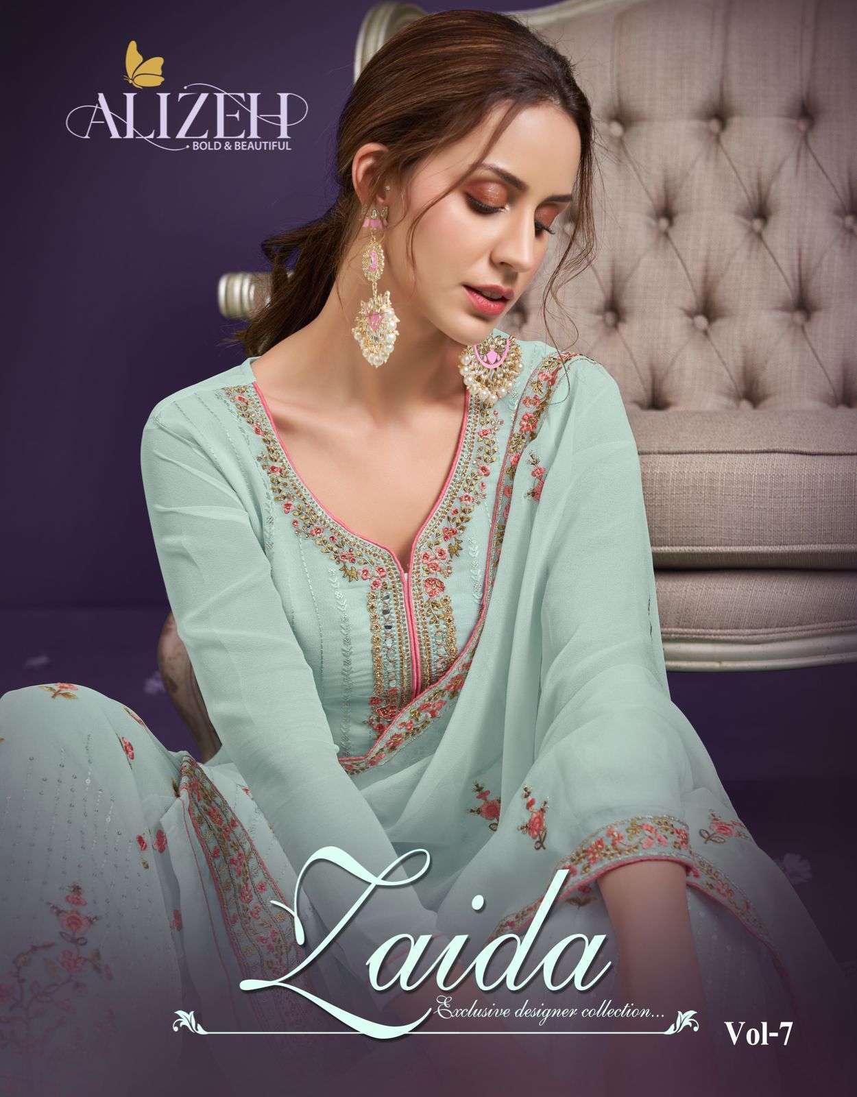 Alizeh Zaida Vol 7 Party Wear Sharara Gharara Salwar Suit Collection Wholesaler