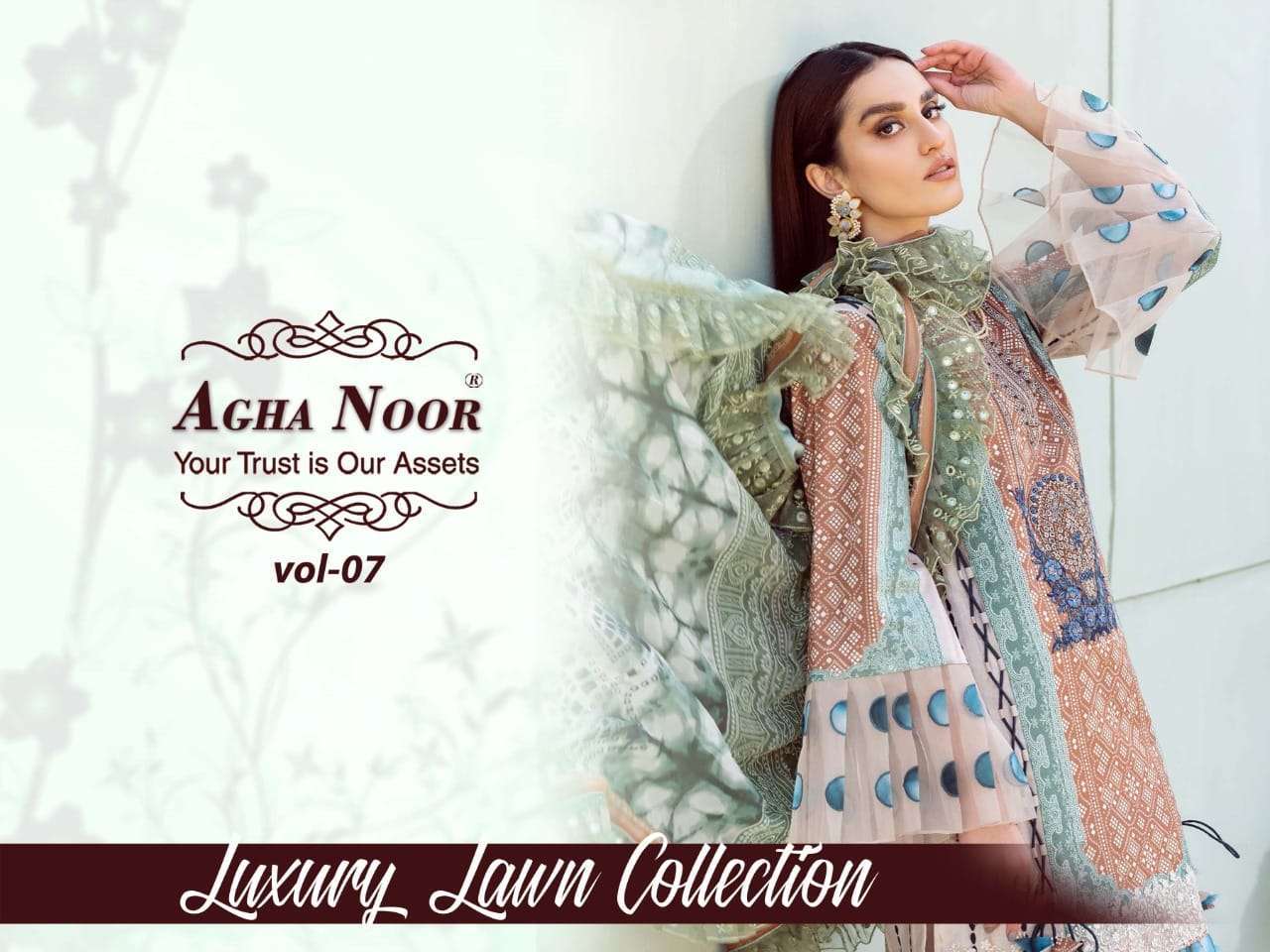 Agha Noor Vol 7 Printed Karachi Dress Material Catalog Collection Wholesaler