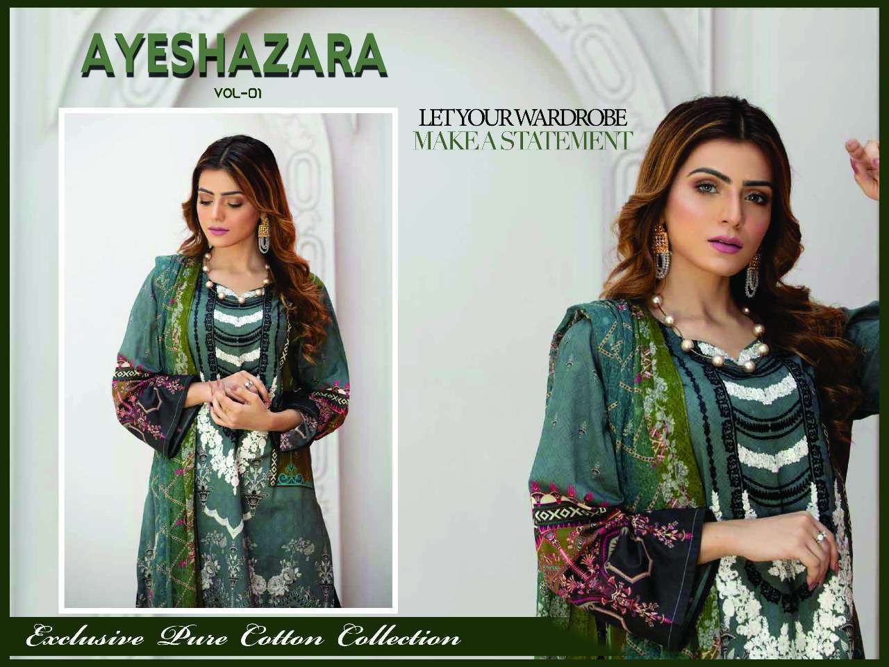 Ayesha Zara Vol 1 Fancy Printed Karachi Dress Material Collection Wholesale