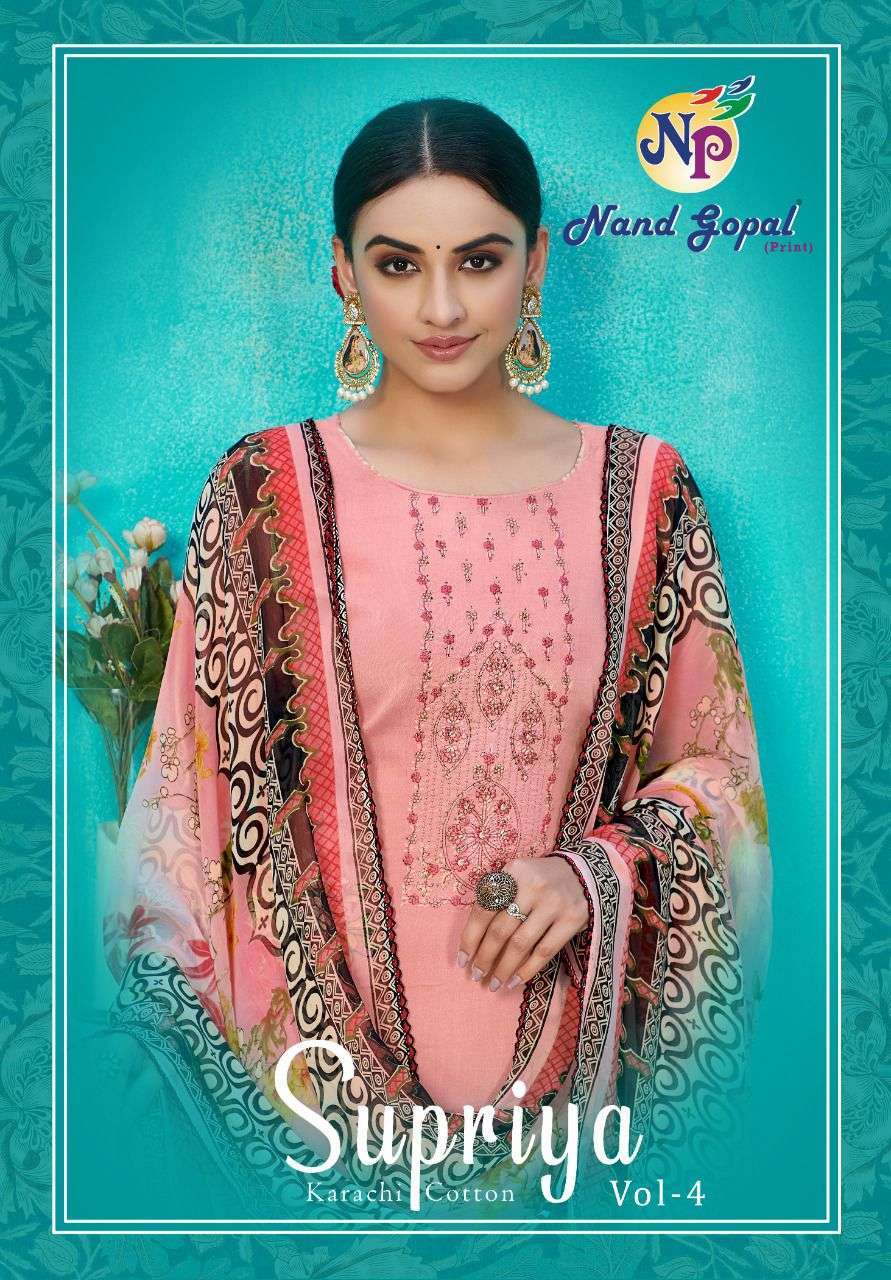 Nand Gopal Supriya Vol 4 Printed Karachi Dress Material Collection Wholesaler