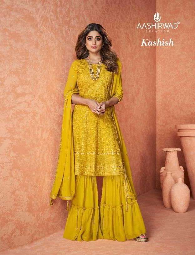 Aashirwad Kashish Designer Readymade Sharara Dress New Ethnic Wear Collection Dealer