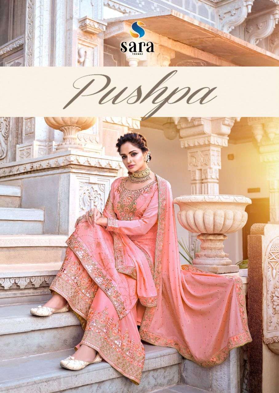 Sara Trends Pushpa Designer Plazzo Style Ethnic Wear Dress Collection Dealer