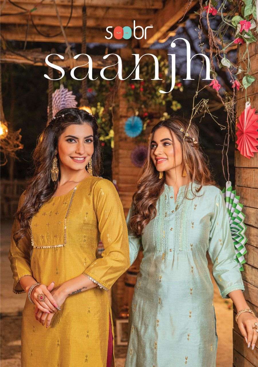 Soobr Saanjh Fancy Straight Silk Kurti New Designs Collection in surat