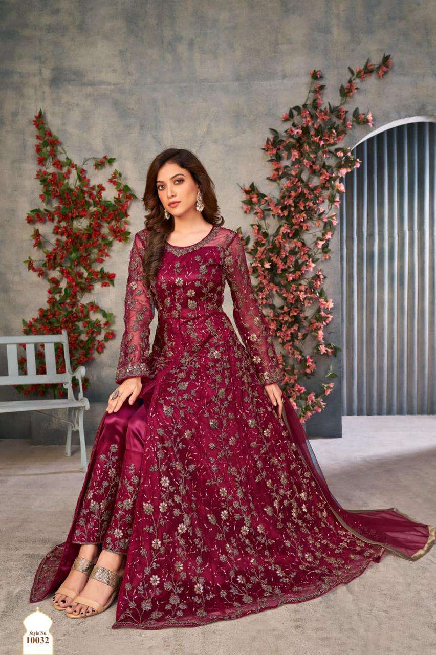 Designer New Look Floor Touch Gown Embroidery Gown – Vika Fab