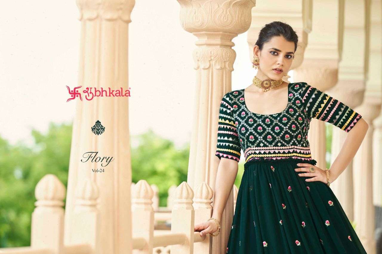 Shubhkala Flory Vol 24 Designer Embroidered Work Anarkali Dress Collection in surat