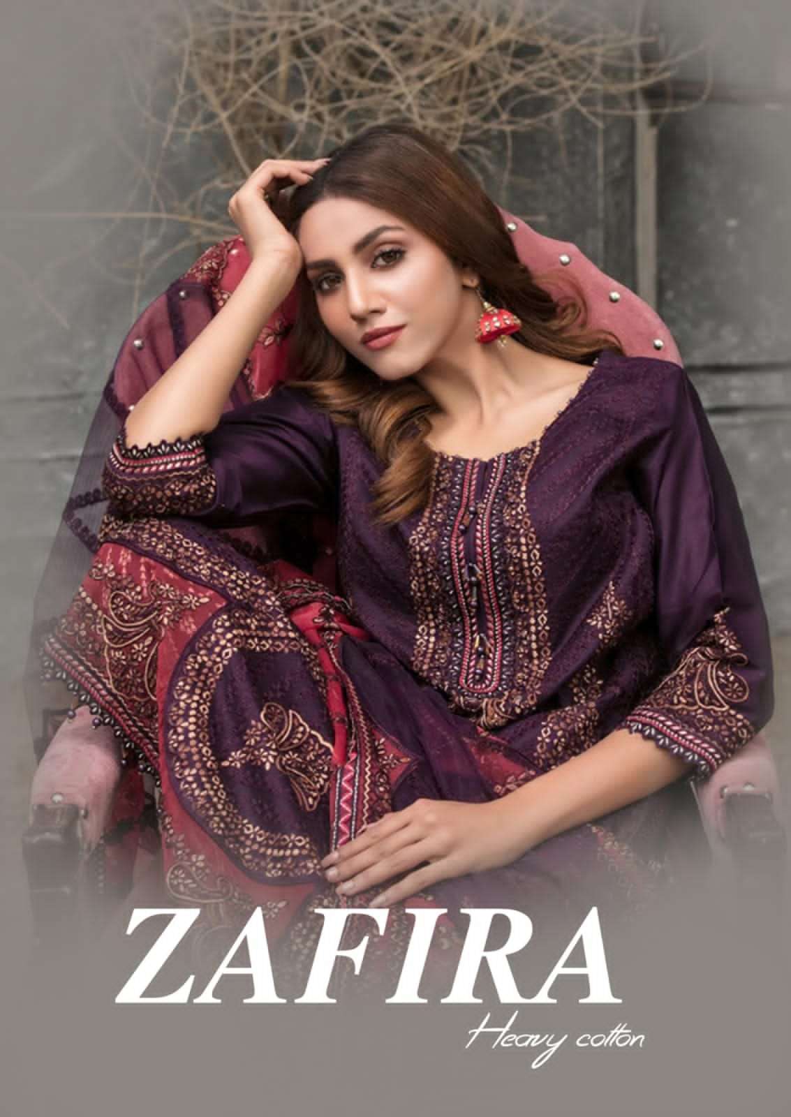 Zafira Heavy Cotton Printed Dress Material Collection Dealer