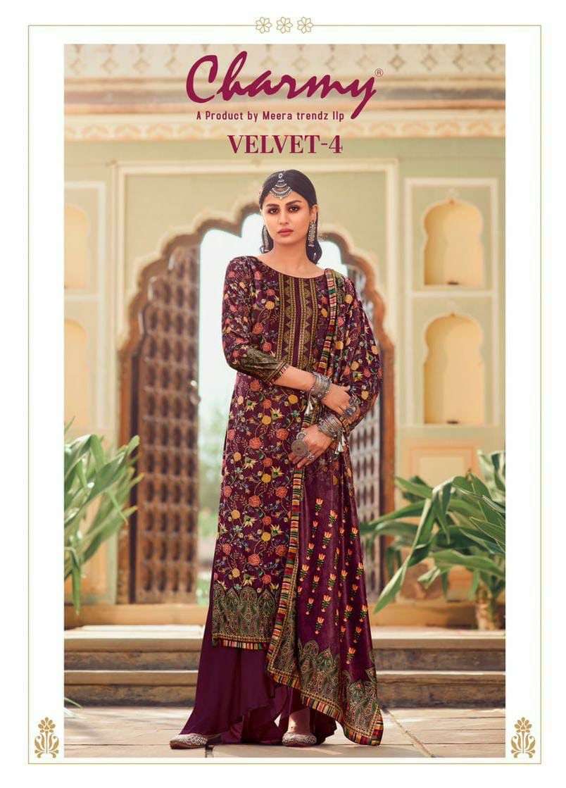  CHARMY * Velvet-4 by Meera trendz LLP pashmina suit collection 