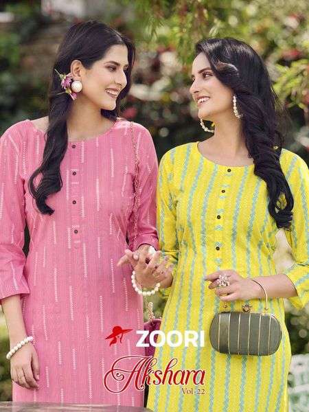 Zoori By Akshara Vol-22 Straight Rayon Printed Kurtis Garment