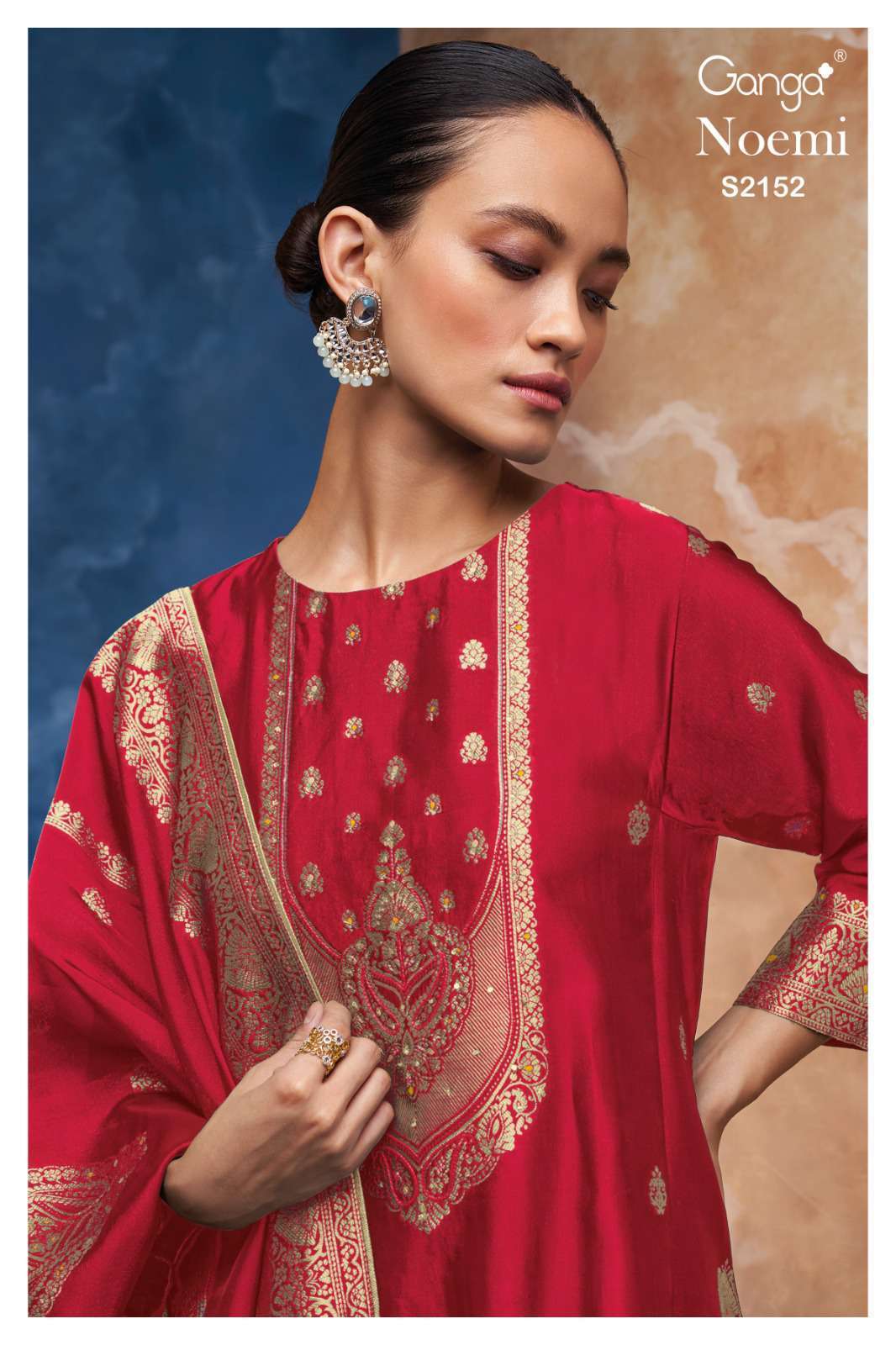 Ganga Noemi 2152 Jacquard Silk Suits Wholesaler