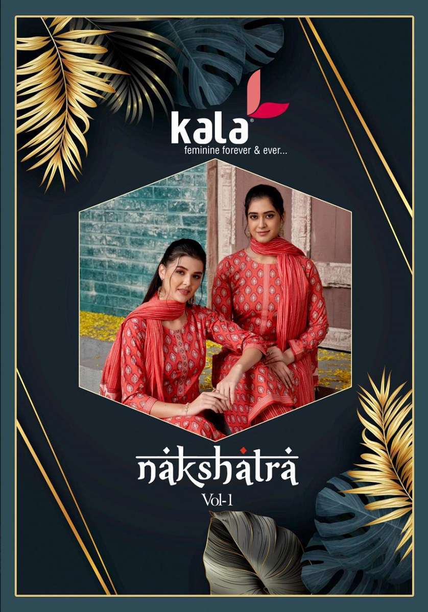 Kala Fashion Kala Nakshatra Vol 1 Pure Cotton Kurti Pant Dupatta set suppliers
