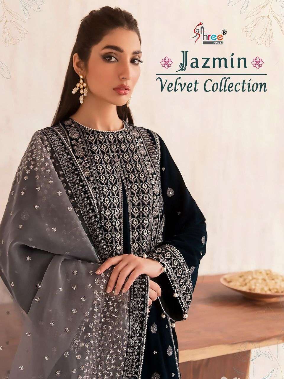 Shree Fabs Jazmin Velvet Collection Suit Wholesaler