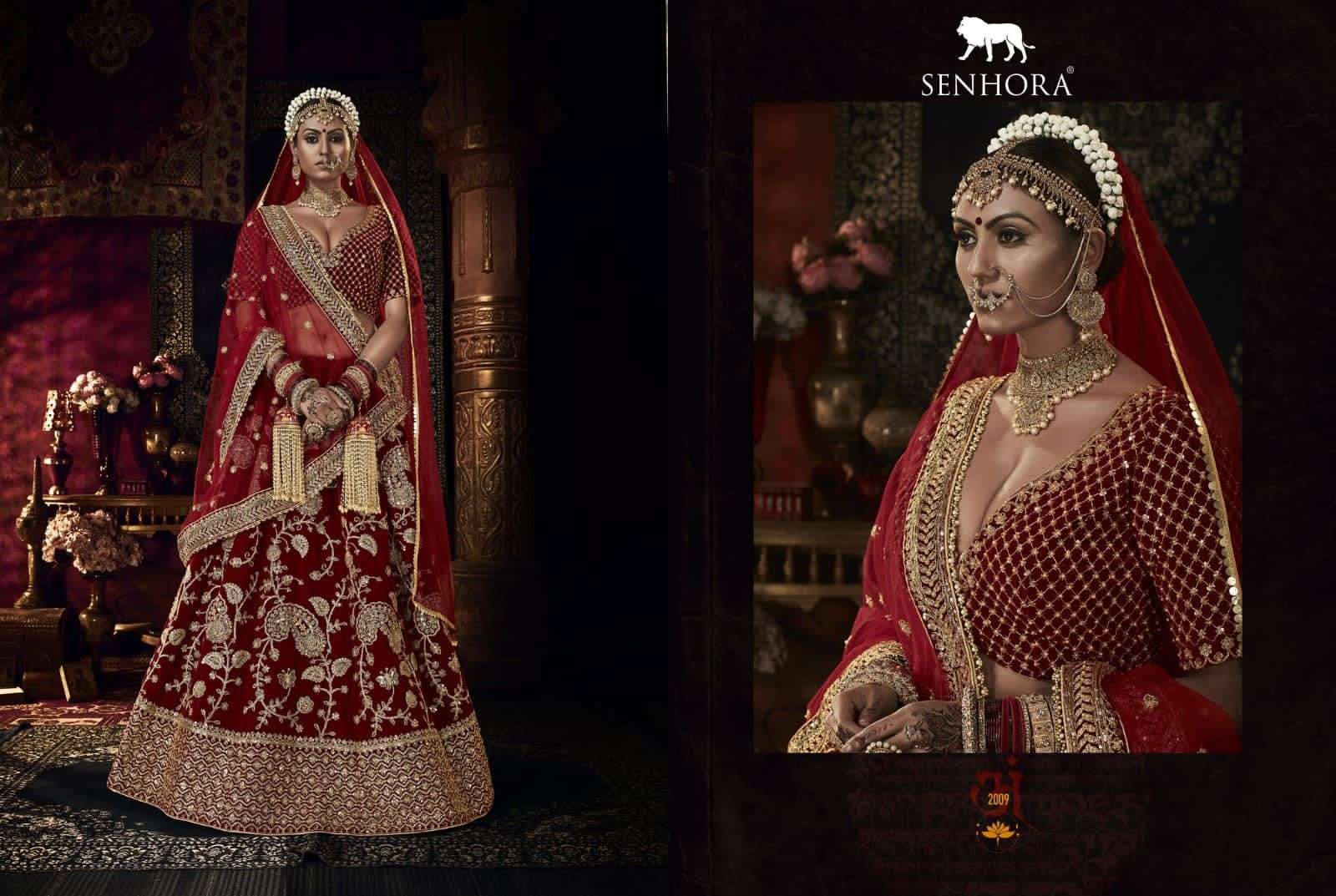 Senhora Shraddha Bridal Heritage Vol 4 Designer Velvet Bridal Lehenga Collection  Dealer