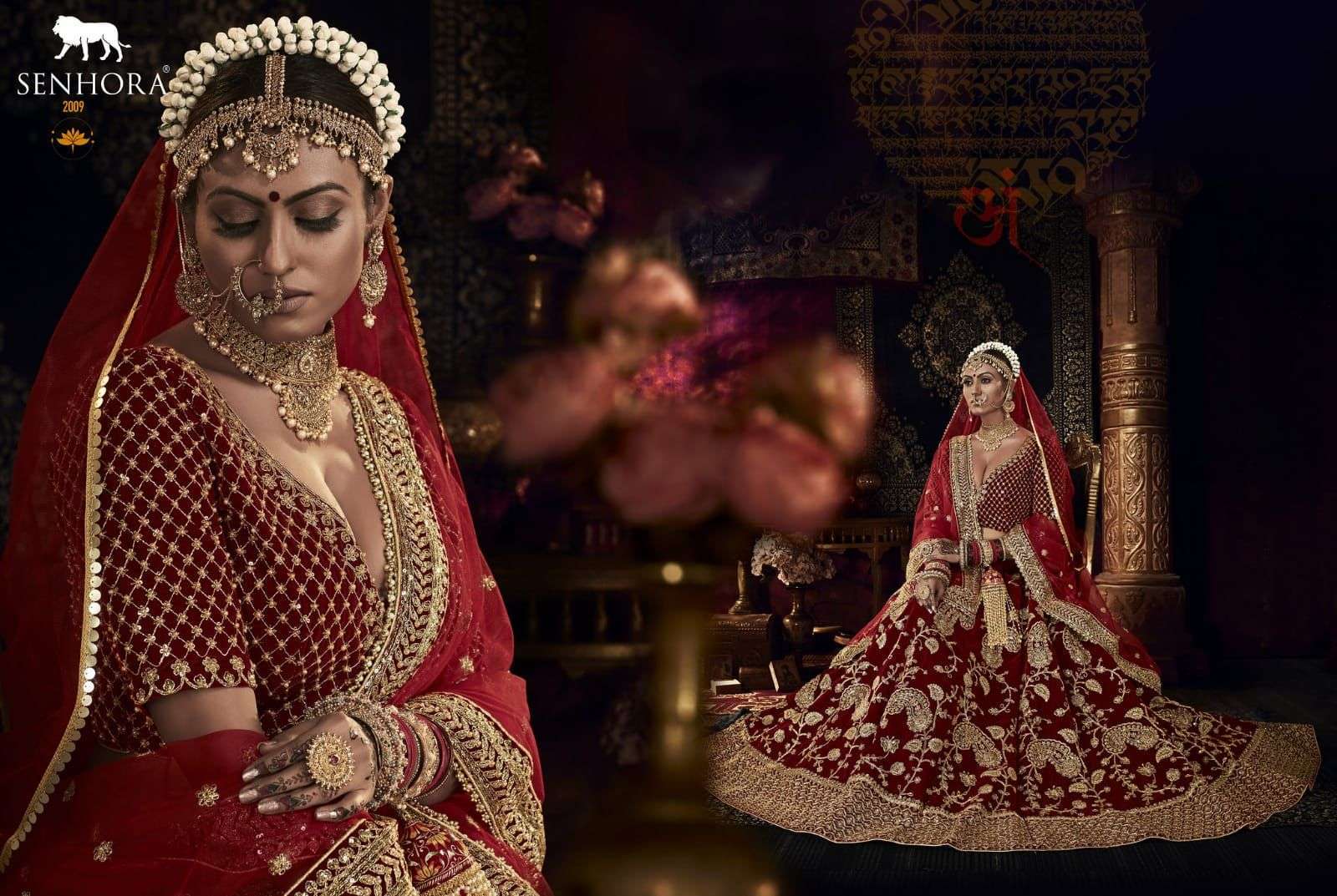 Senhora Shraddha Bridal Heritage Vol 4 Designer Velvet Bridal Lehenga Collection  Dealer