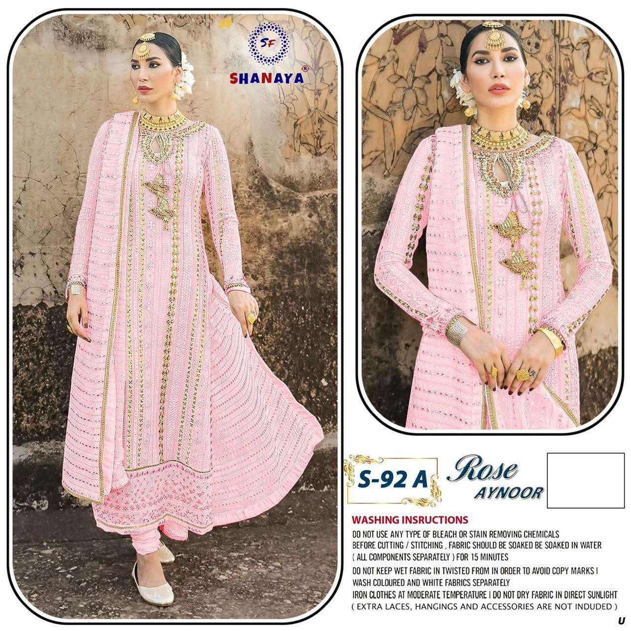 Shanaya Rose Aynooe S 92 Colors Fancy Pakistani Suit Collection Dealer