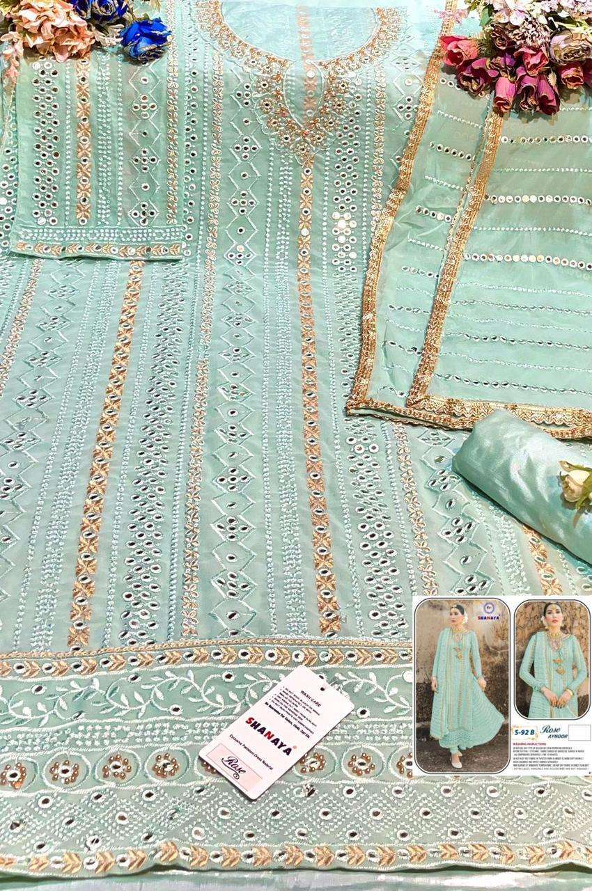 Shanaya Rose Aynooe S 92 Colors Fancy Pakistani Suit Collection Dealer