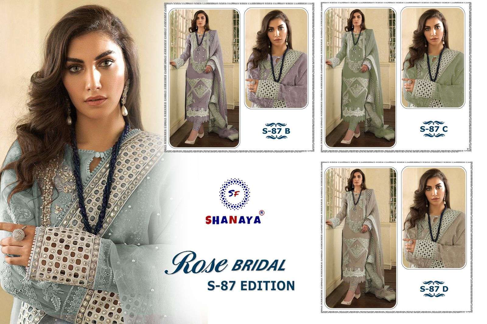 Shanaya Rose Bridal S 87 Colors Designer Pakistani Suit Collection Wholesale 