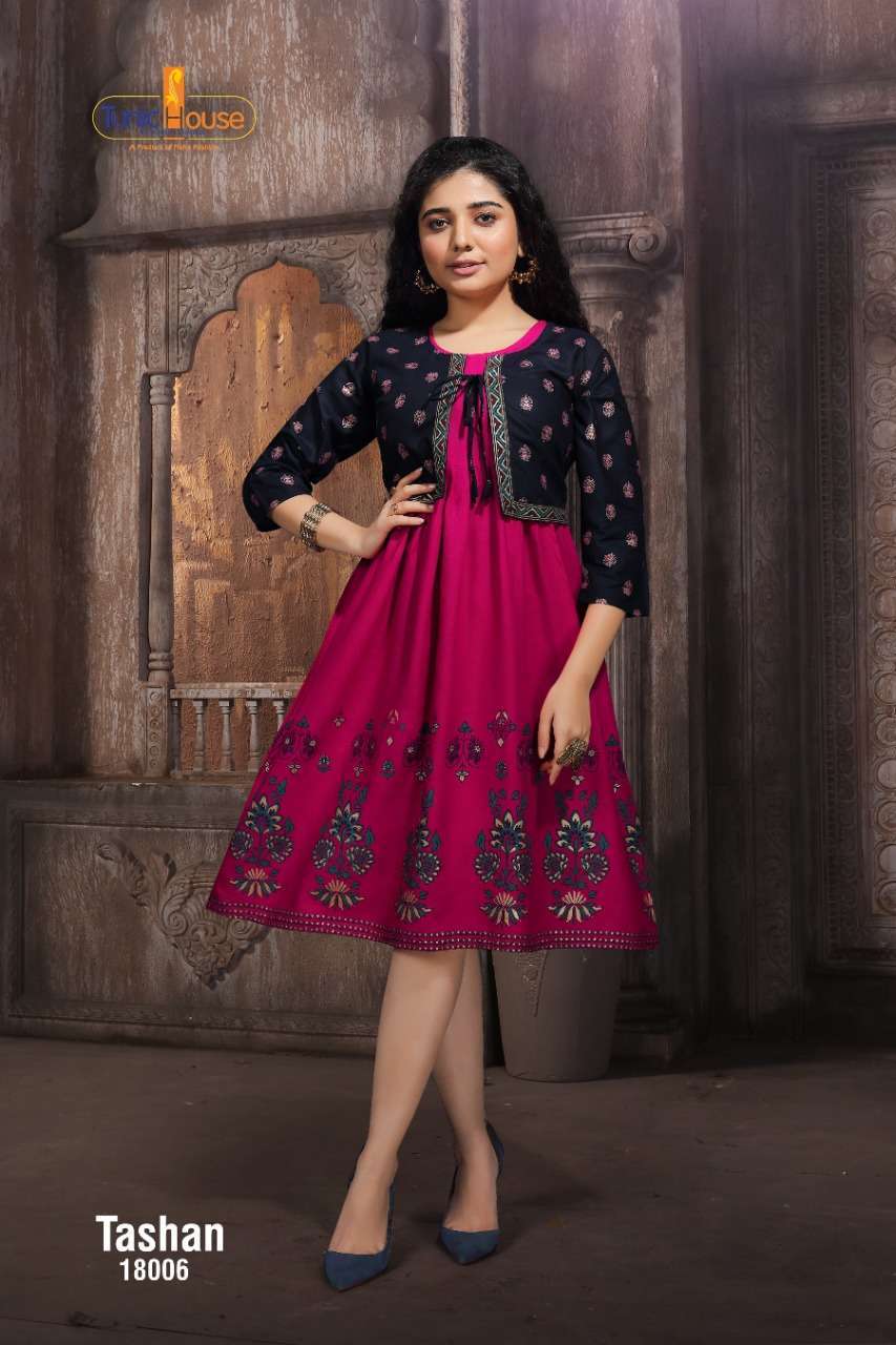 Fancy Designer Jacket Style Kurti at Rs.499/Piece in ahmedabad offer by  Heena Creation