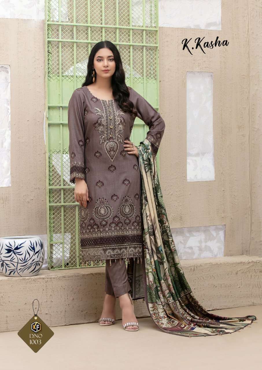 Keval Kainat Vol 9 Luxury Printed Karachi Cotton Dress Material - The  Ethnic World