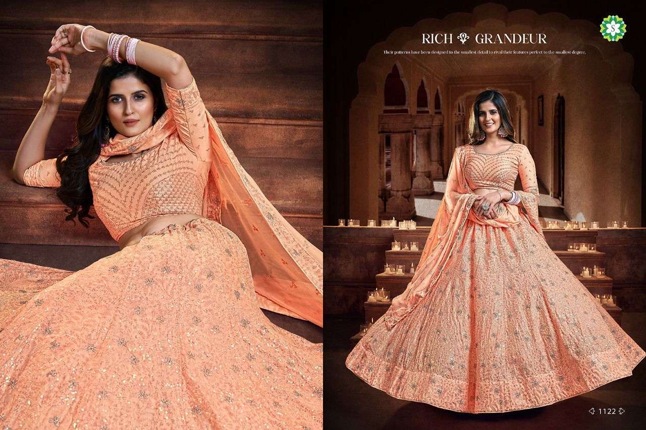 COLOR DESIGNER FANCY PARTY WEAR GEORGETTE LEHENGA CHOLI WITH SEQUENCE WORK  SEMI STITCHED - shreematee - 4000130