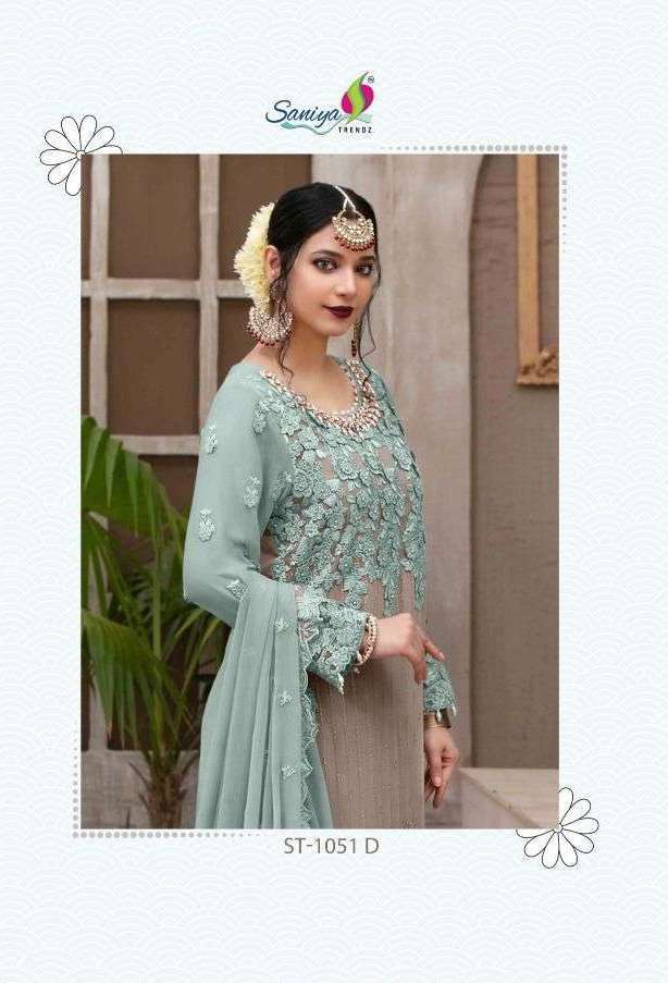 Saniya Trends ST 1051 Colors Fancy Pakistani Suit Collection Wholesaler