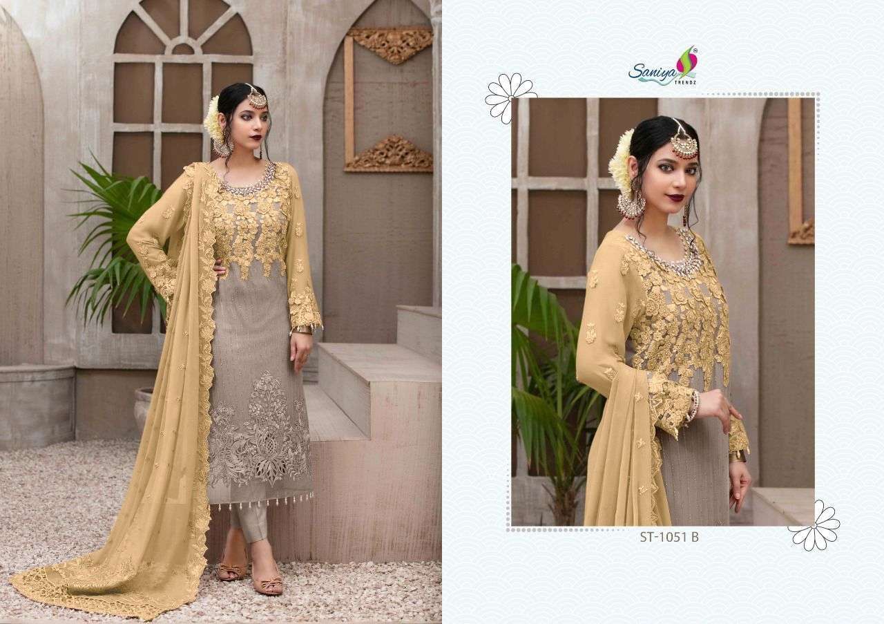 Saniya Trends ST 1051 Colors Fancy Pakistani Suit Collection Wholesaler