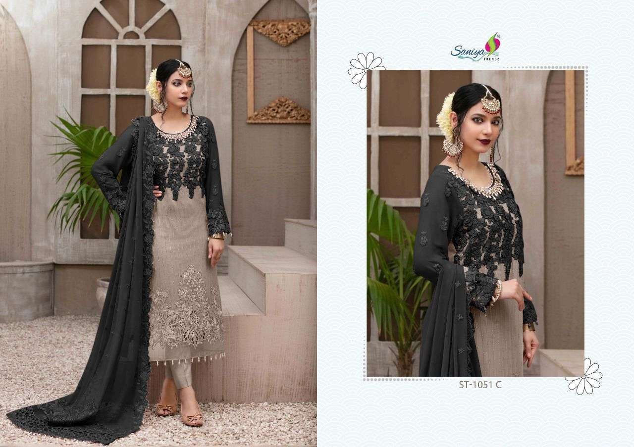 Saniya Trends ST 1051 Colors Fancy Pakistani Suit Collection Wholesaler
