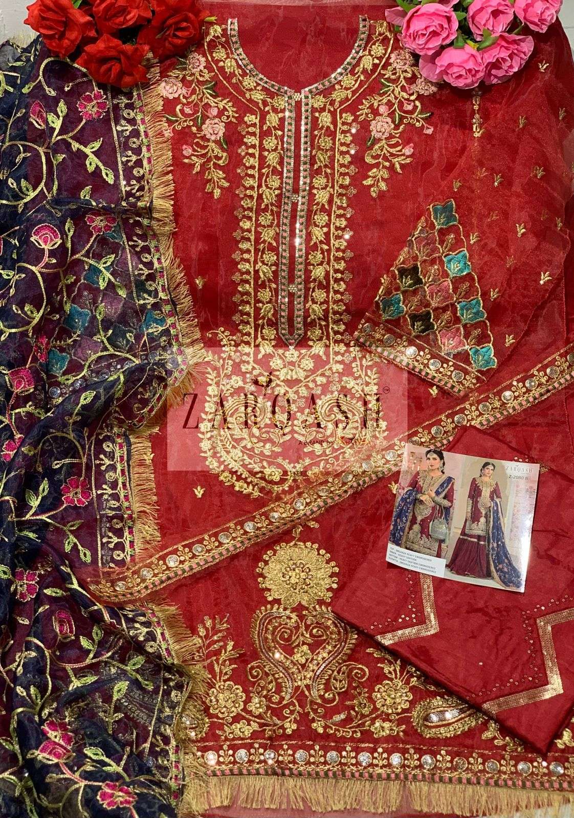 Zarqash Mariya B Mbroidered Vol 2 Z 2080 Colors Pakistani Suit Collection in surat