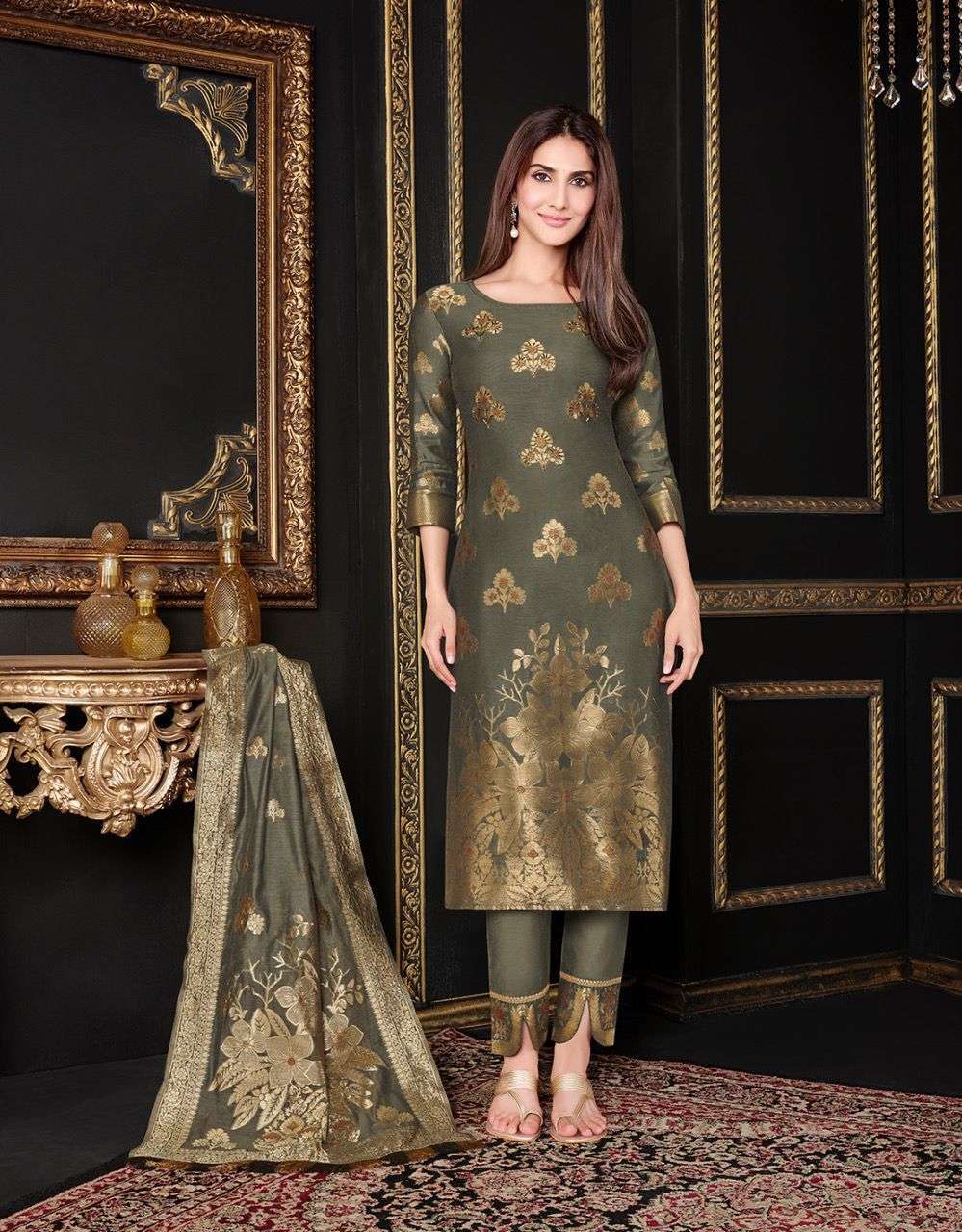 Elegant Yellow Kurti Set with Banarasi Dupatta in Silk