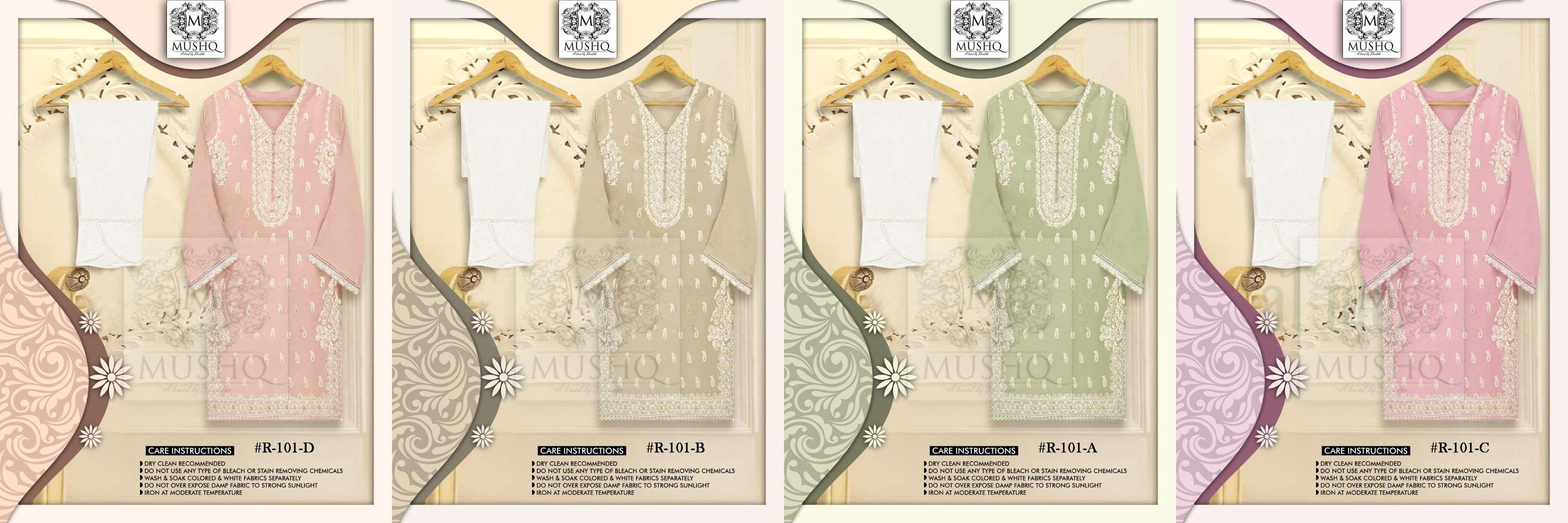 Mushq R 101 Colors Readymade Pakistani Suit Collection Wholesale 