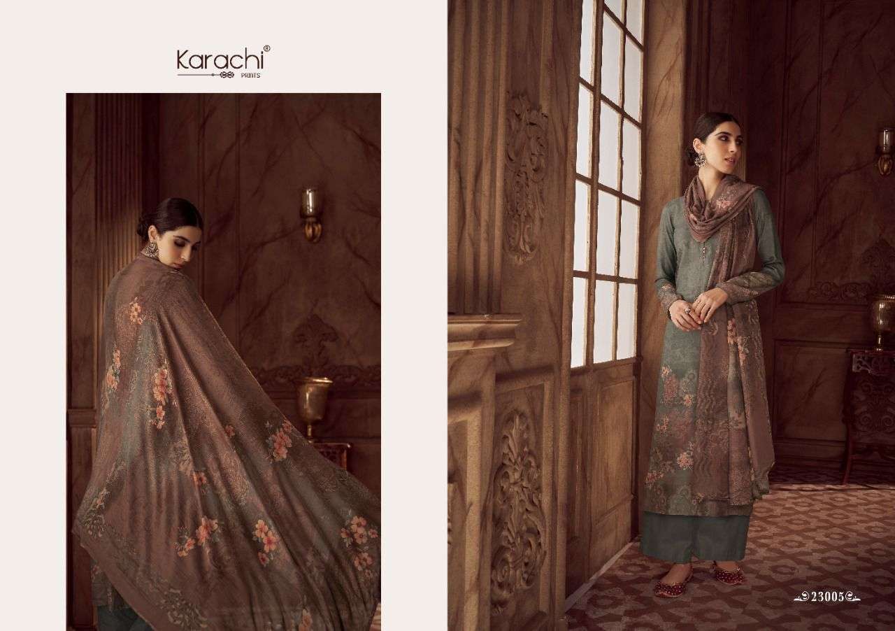 Karachi Print Kesar Kainaat Digital Print Muslin Salwar Suit New Collection  Wholesaler