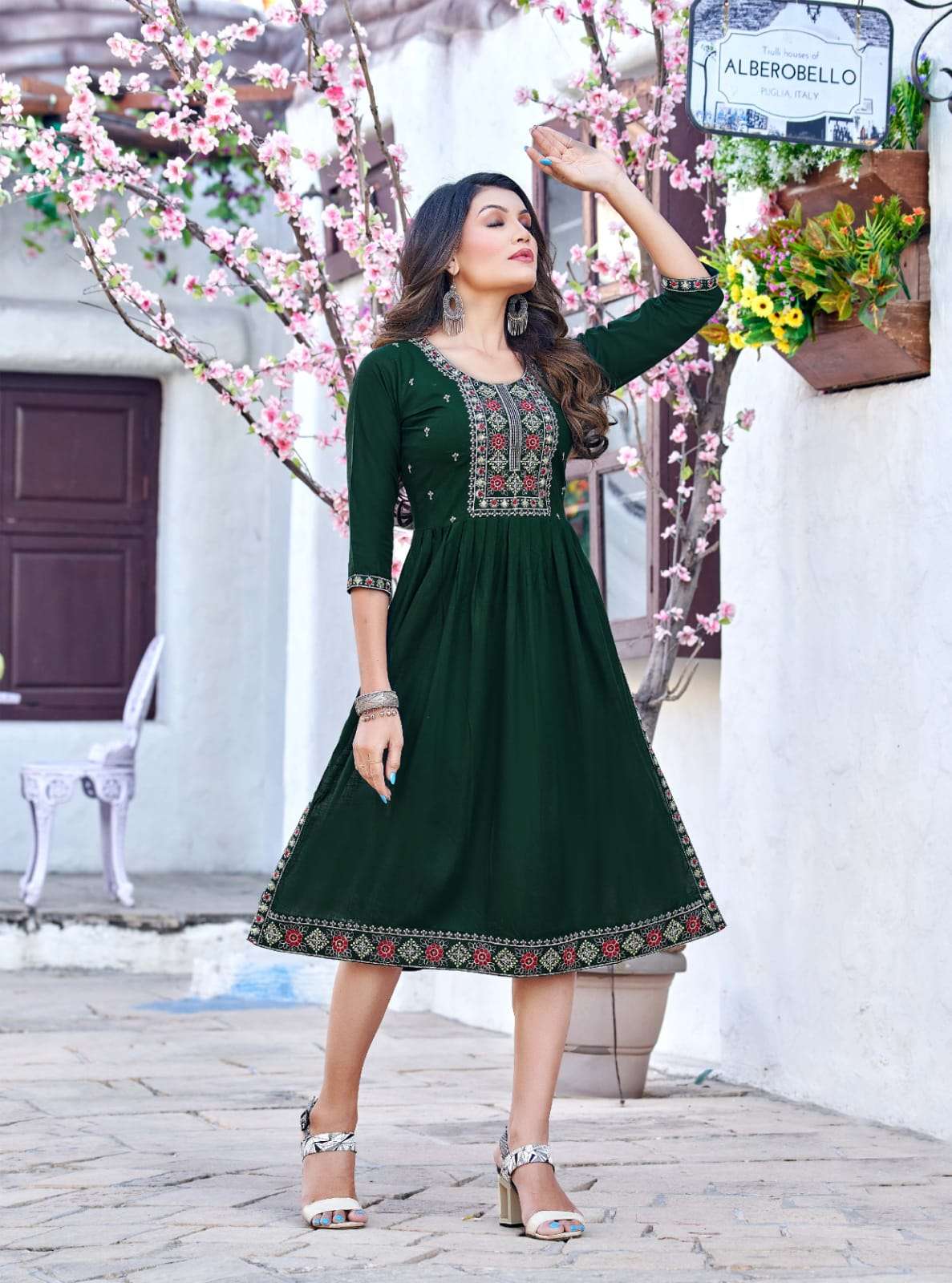 Buy YOU Paradise Vol 4 Fancy Rayon Handwork Designer Kurti With Pant