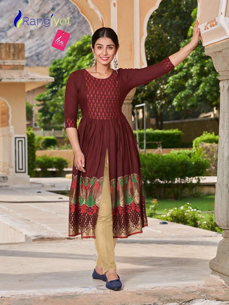 17352 organza silk long gown with pant and dupatta new kurtis collections  2023 - Reewaz International | Wholesaler & Exporter of indian ethnic wear  catalogs.
