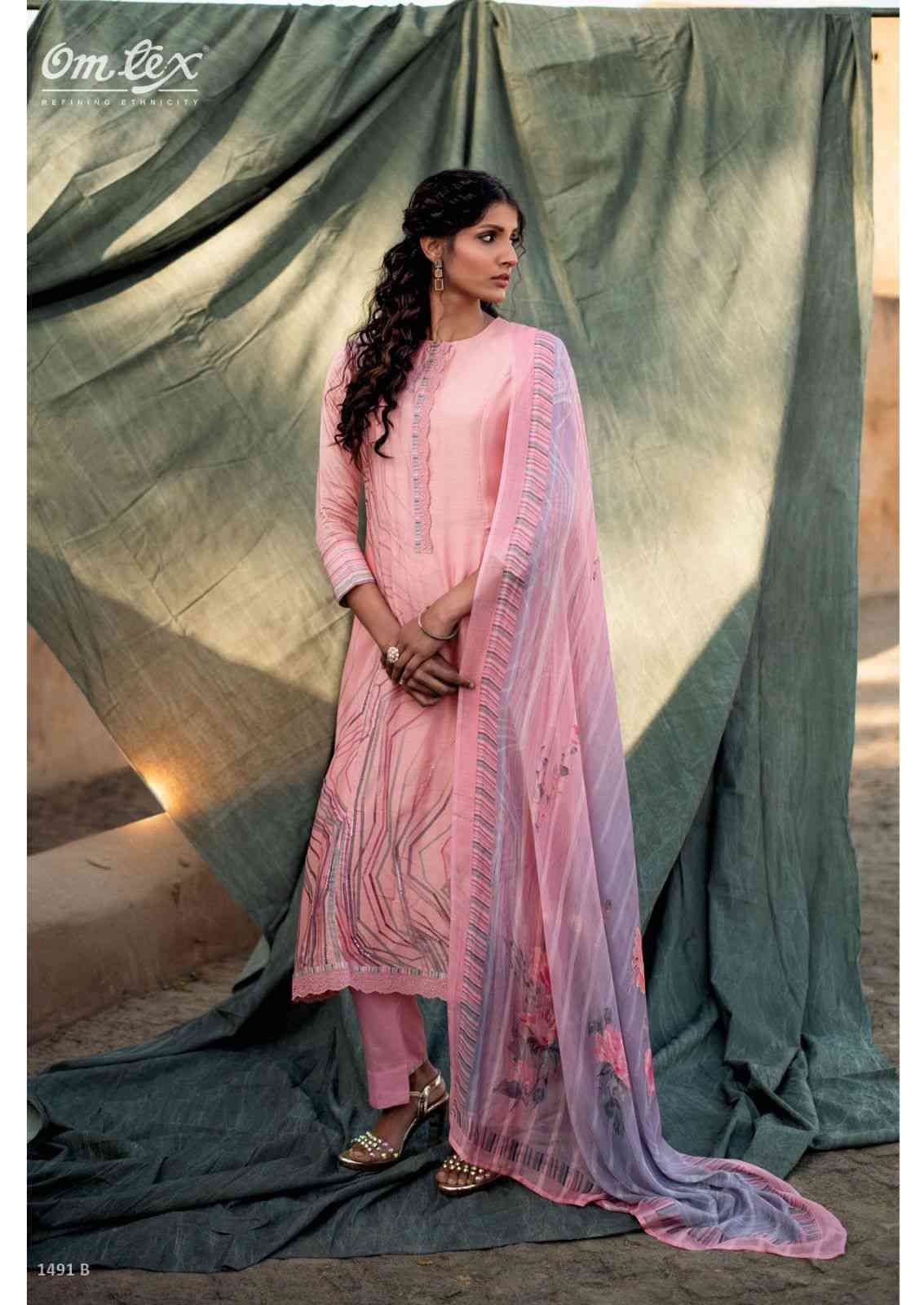 Omtex Poorvi Pure Muslin Straight Suit Catalog Manufacturer