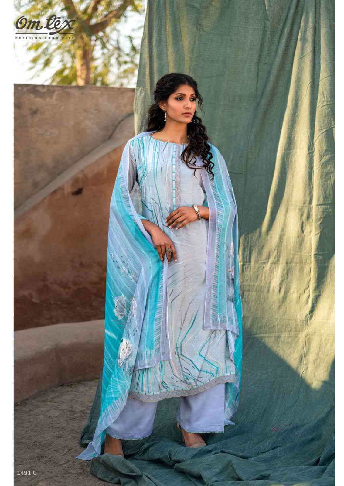 Omtex Poorvi Pure Muslin Straight Suit Catalog Manufacturer