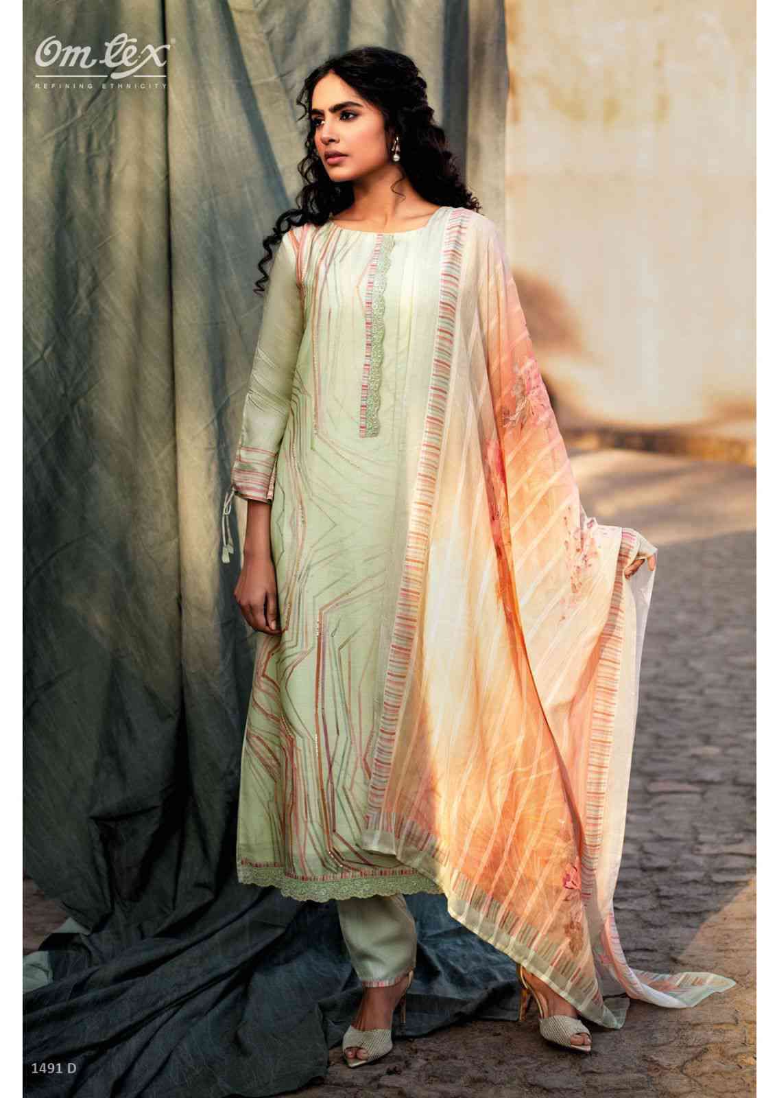Omtex Poorvi Pure Muslin Straight Suit Catalog Manufacturer