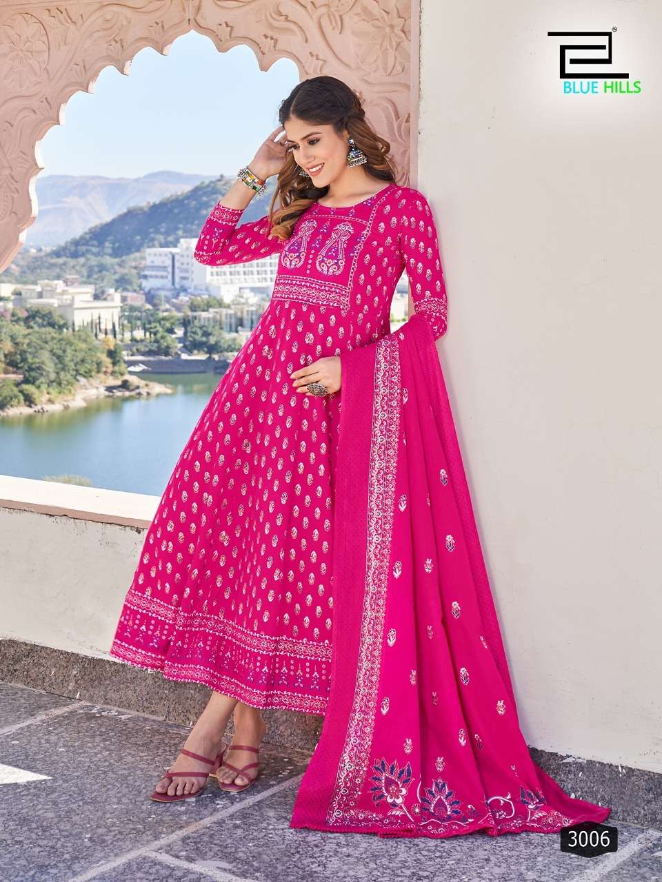 Blue Hills By Senorita Vol-3 Anarakali Kurtis Catalog Set Supplier