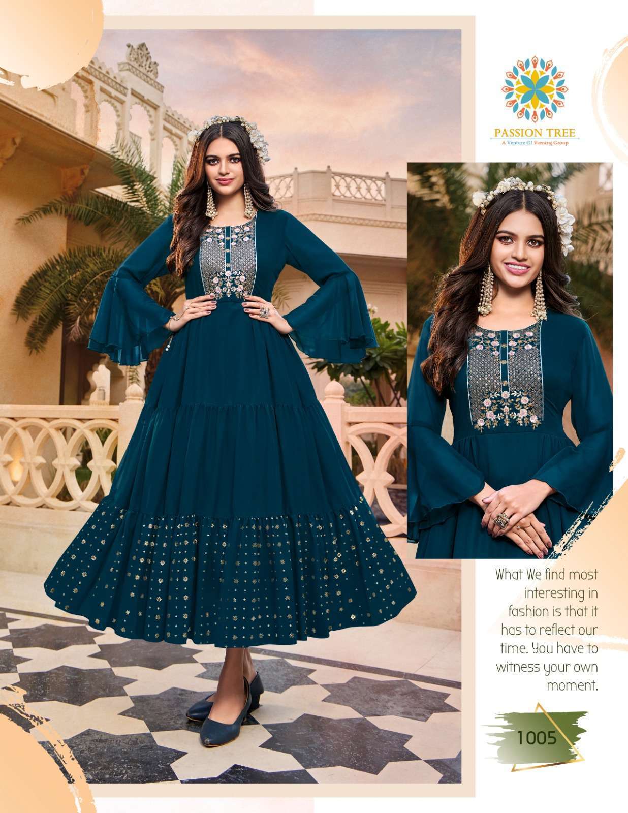Passion Tree Flair Glory Vol 1 Designer Flair Kurti Gown Catalog Dealers