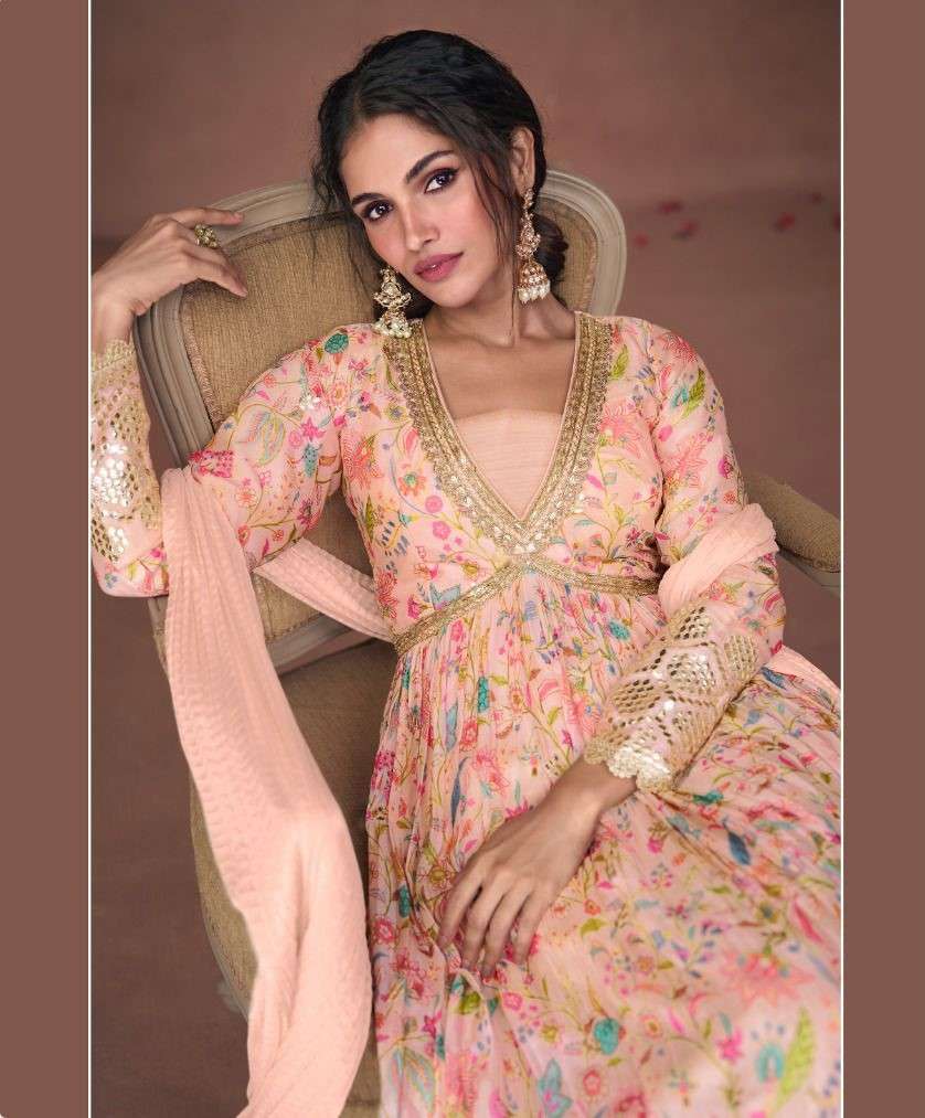 Buy Kankai AR-Enterprise Anjali Gown Dupatta (38) Multicolour -M at  Amazon.in