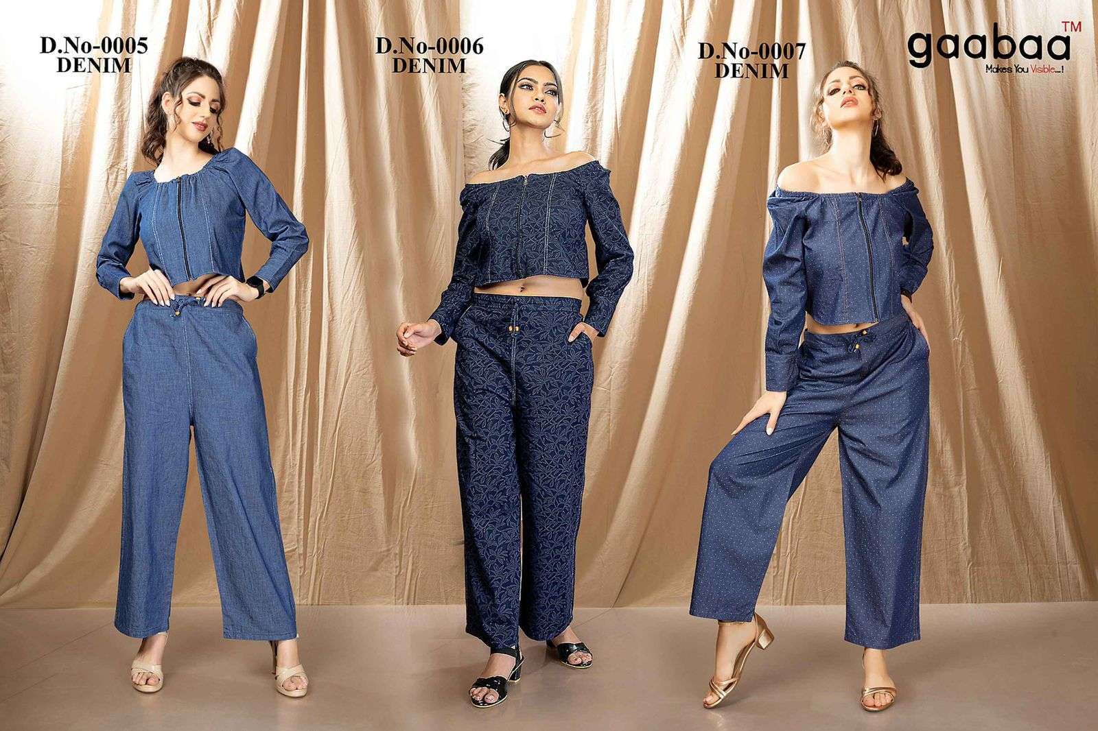 Gaabaa Denim Western Outfit Denim Cord Set